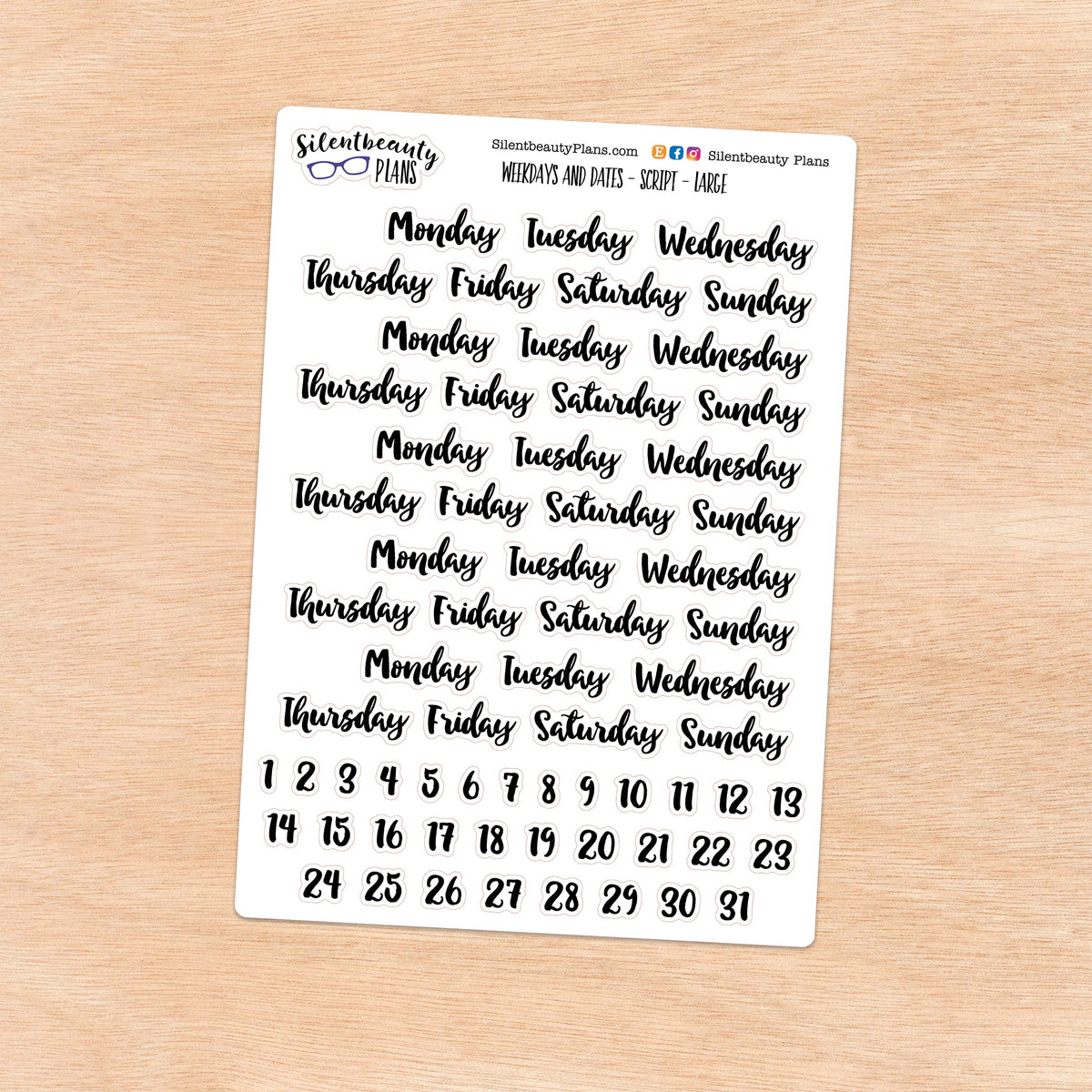 Weekdays & Dates | Script