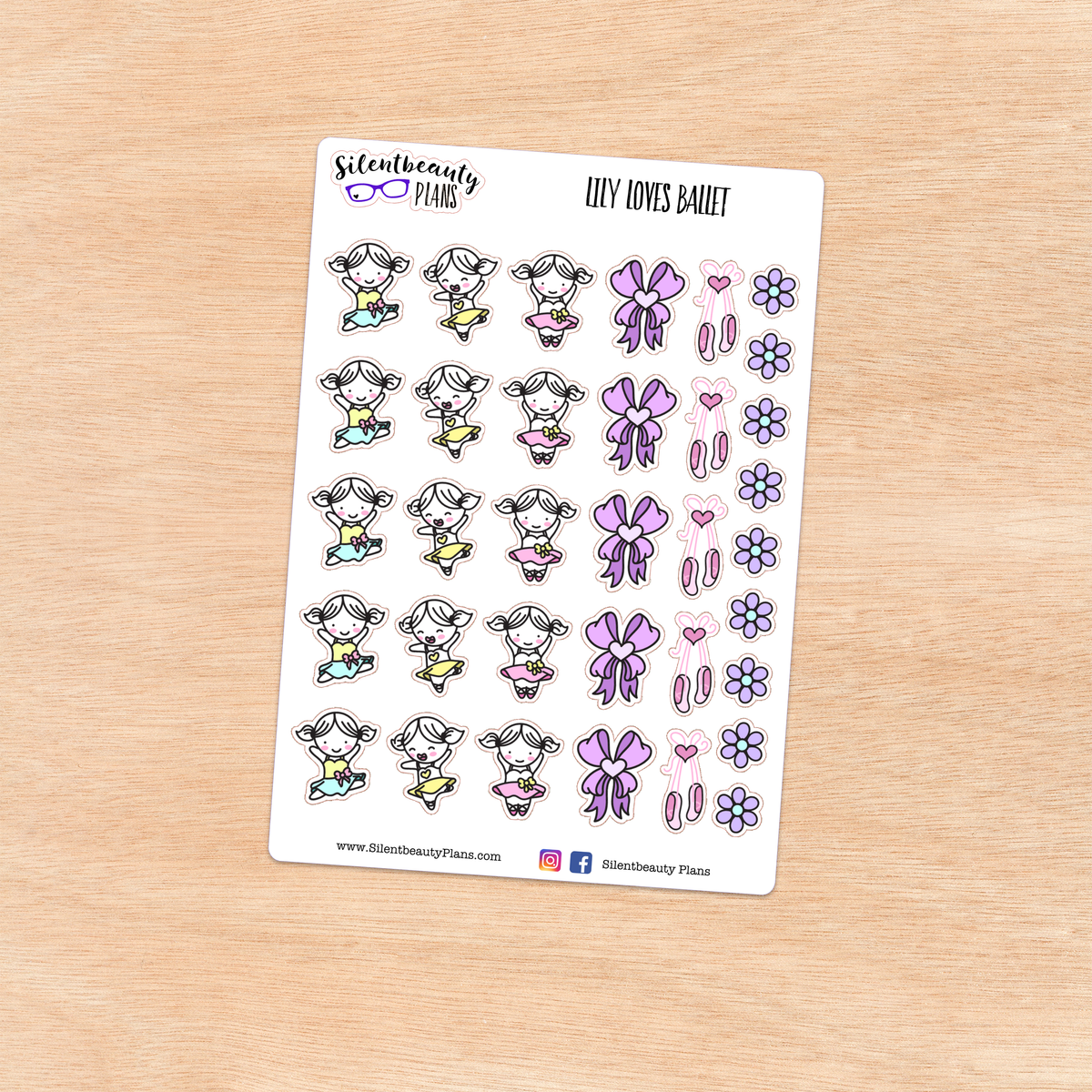 Lily loves Ballet - Cute Girl Stickers