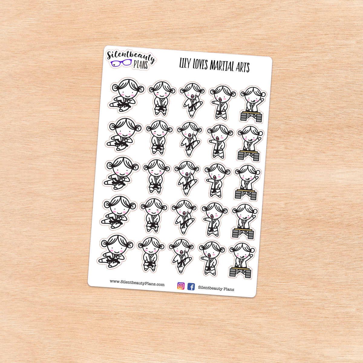 Lily loves Martial Arts - Cute Girl Stickers