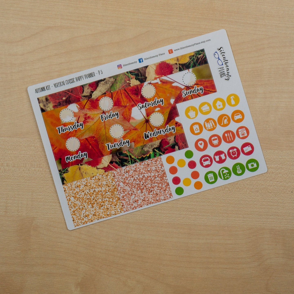 Autumn Photo Sticker Kit - Classic Happy Planner, Vertical, Planner Stickers, UK