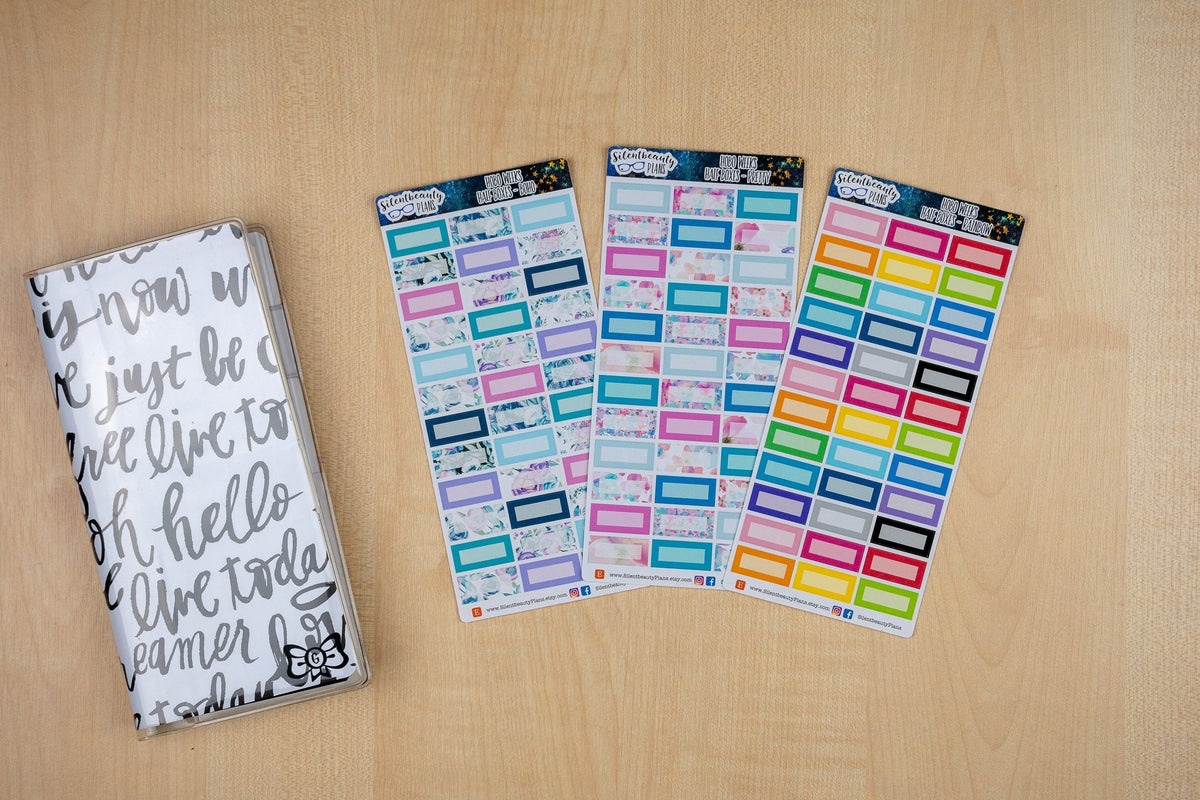 Half Boxes - 3 Colour Palettes - Hobonichi Weeks, Planner Stickers, UK