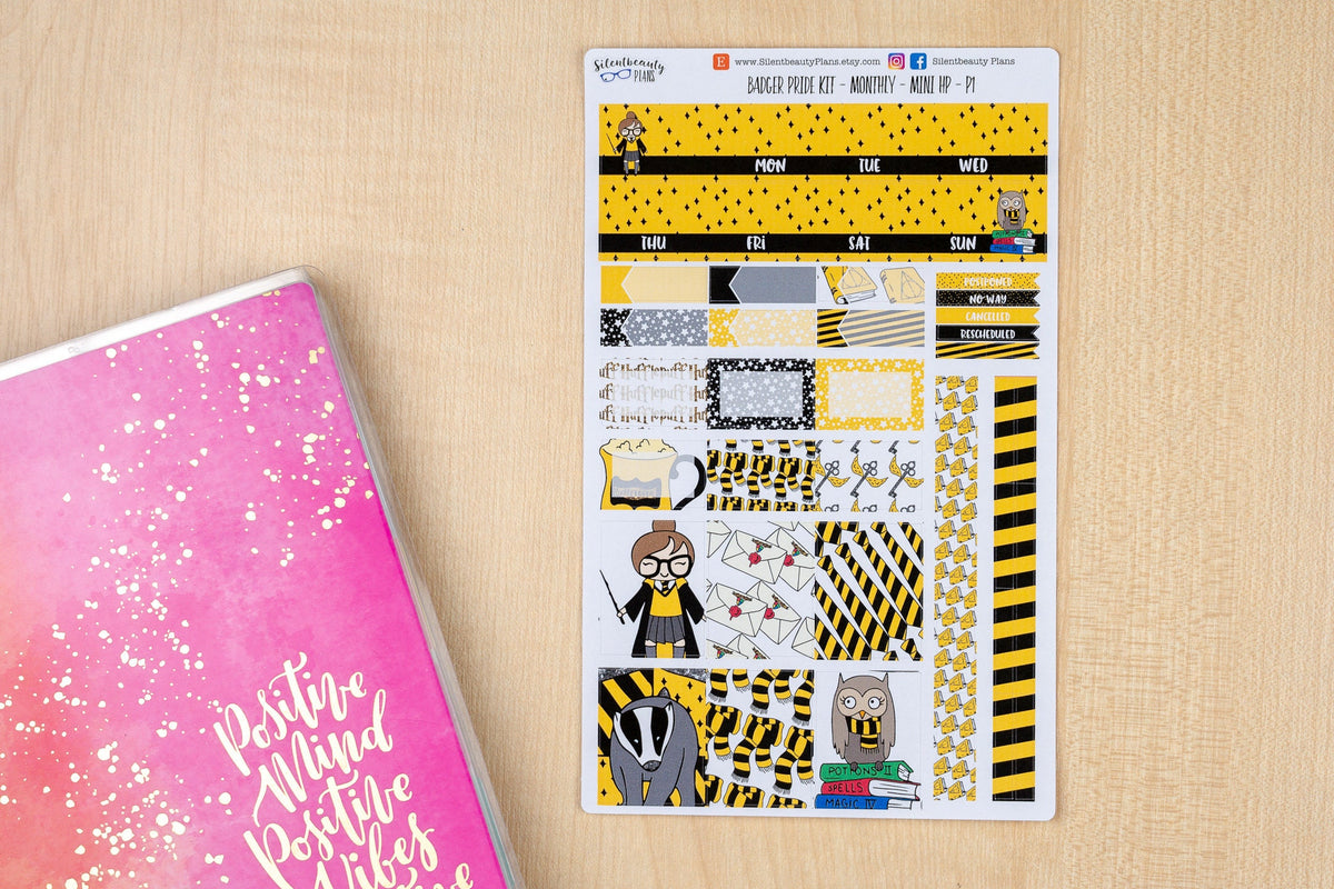 Badger Pride Monthly Kit - Mini Happy Planner | Choose your Month - Planner Stickers, UK