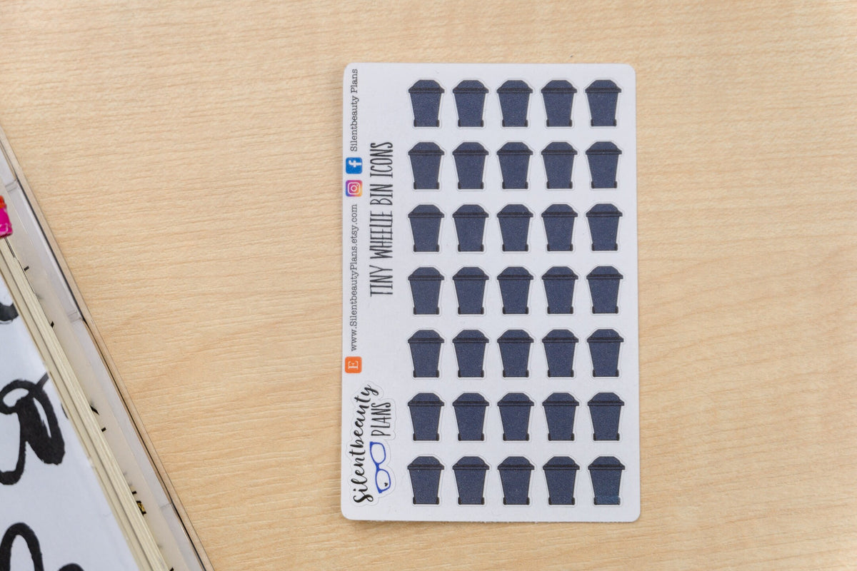Tiny Bins | Green or Black | Yard Waste Stickers, Recycling