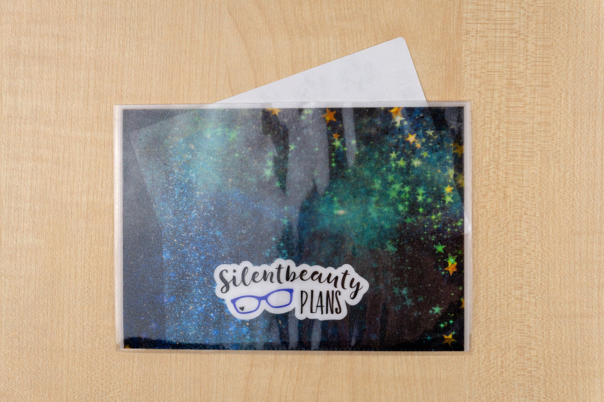 Galaxy Collection Sticker Stash Vellum Pouches | A6 Sticker Storage | Silentbeauty Plans | UK