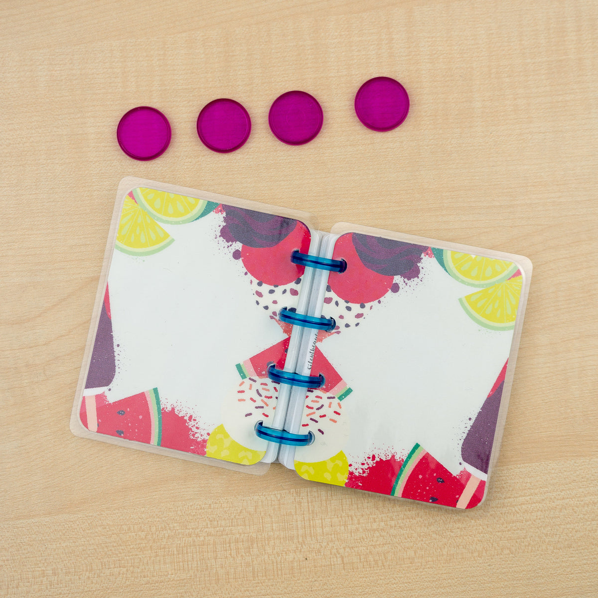 Pineapple Summer Fun Happy Planner Covers | 2 Disc Colour Options | Micro Happy Planner Cover Set | Planner Accessories