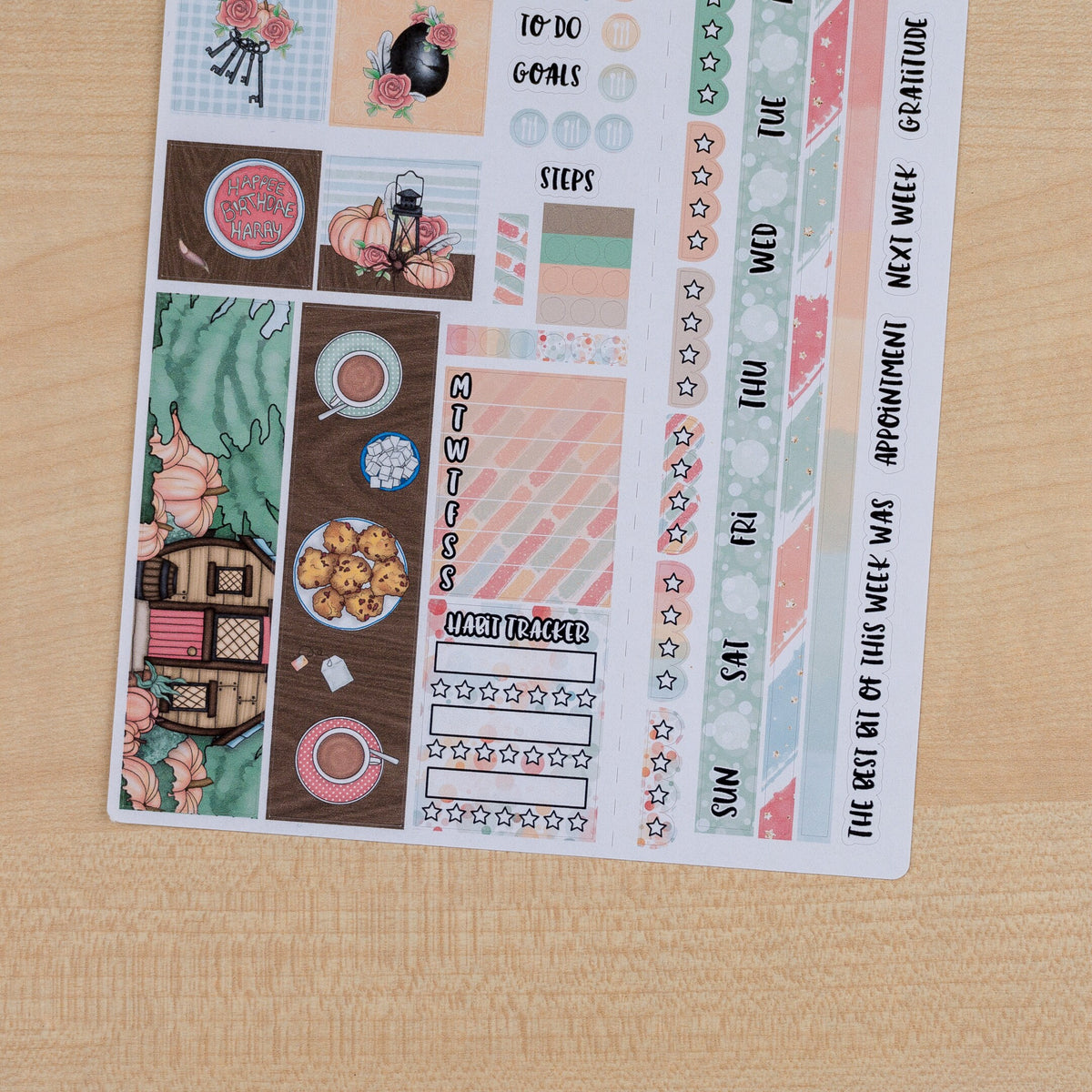 Tea with a Half Giant Weekly Kit - Hobonichi Weeks, Planner Stickers, UK
