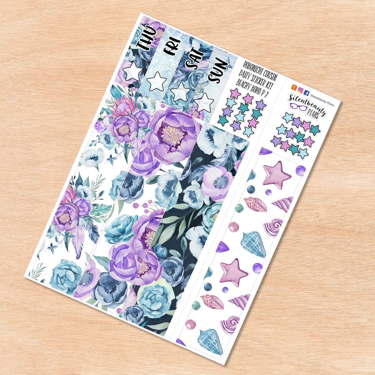 Beachy Boho Bloom | Hobonichi Cousin | Daily