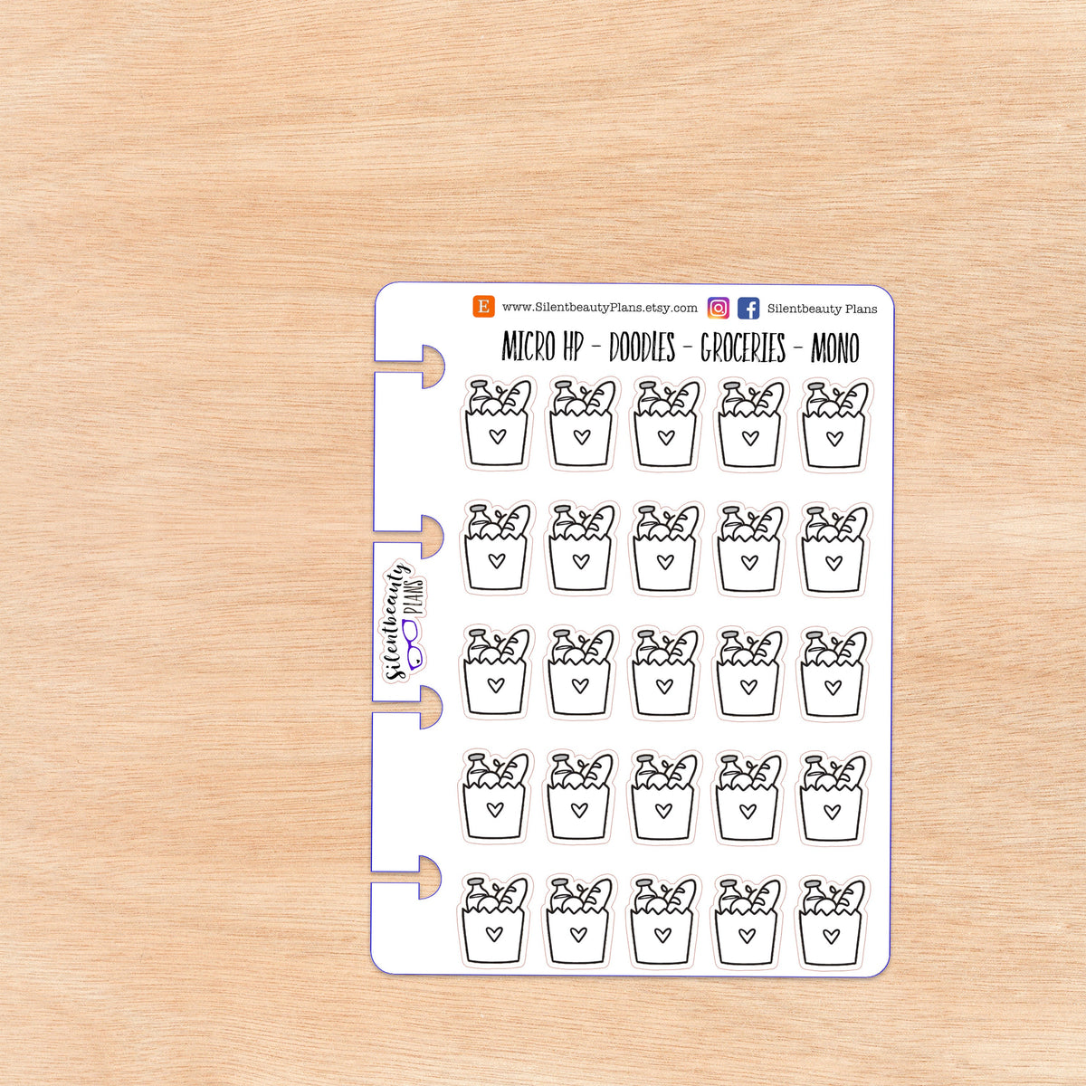 Doodle Grocery Bag | 4 Colour Options | Micro Disc