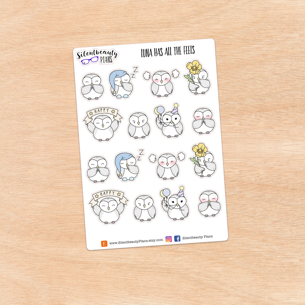 Luna has All the Feels - Cute Owl Stickers