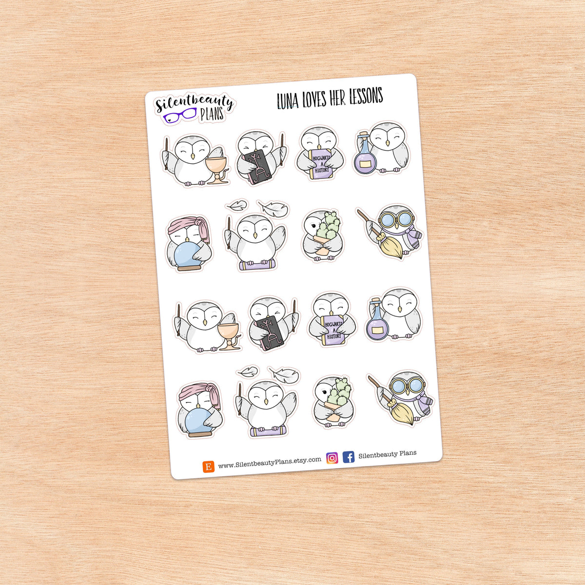 Luna loves her Lessons - Cute Owl Stickers