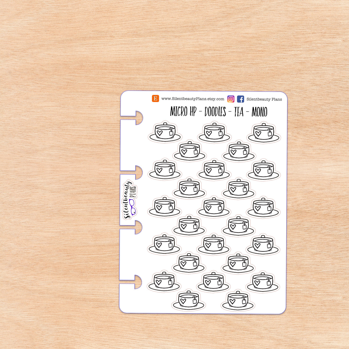 Doodle Tea - Cup of Tea | 4 Colour Options | Micro Disc