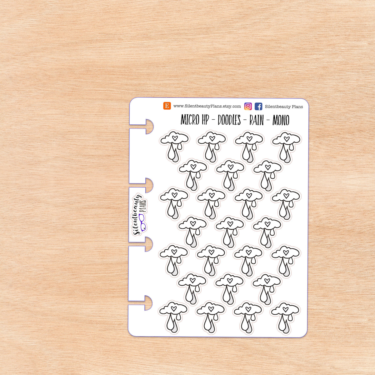 Doodle Rain - Weather | 4 Colour Options | Micro Disc