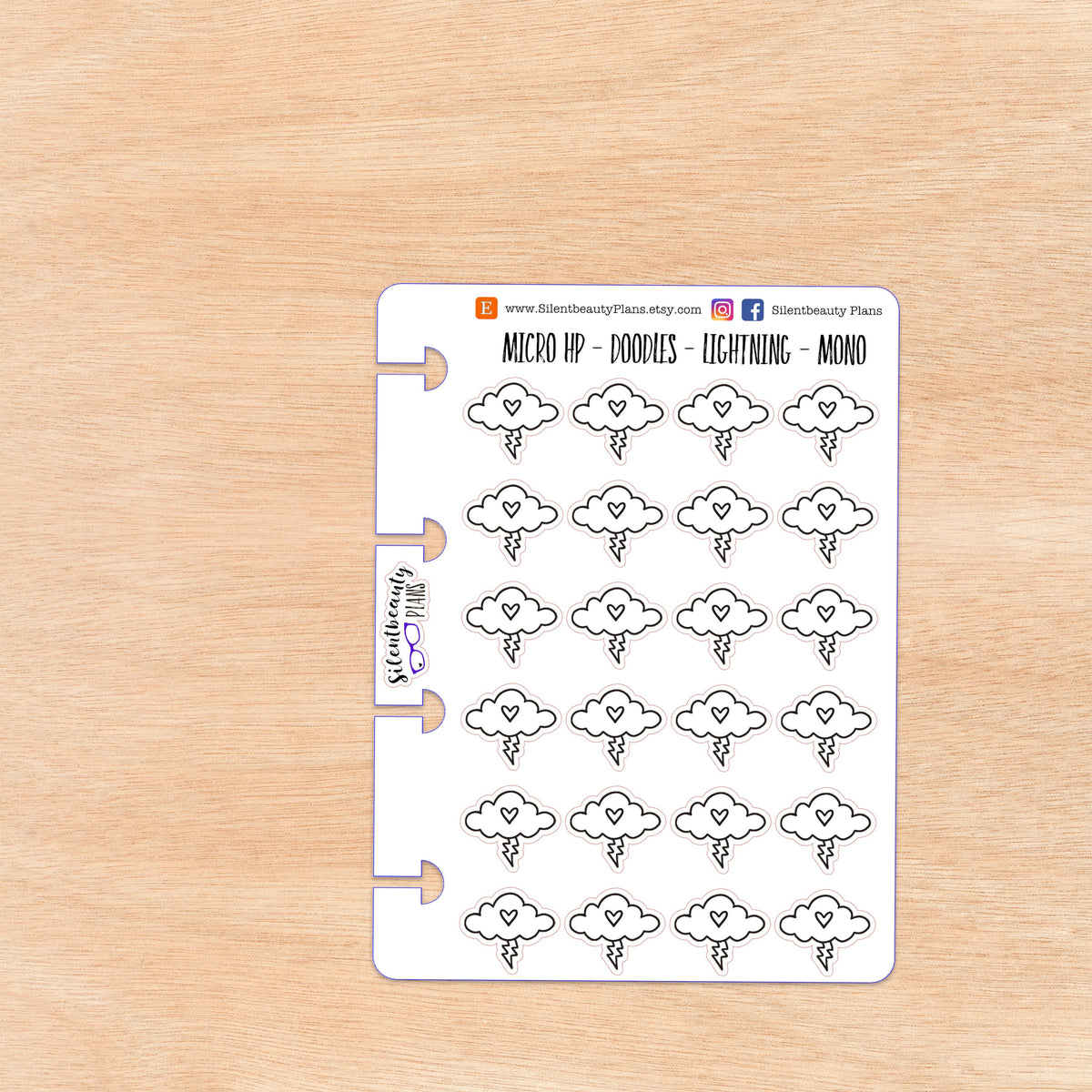 Doodle Lightning - Storm - Weather | 4 Colour Options | Micro Disc
