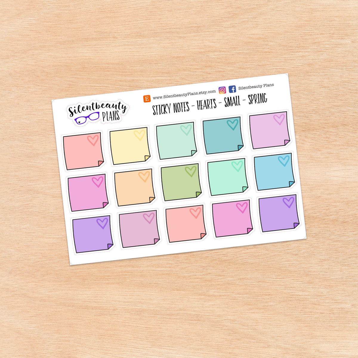 Small Sticky Note Stickers - 4 Colour Options