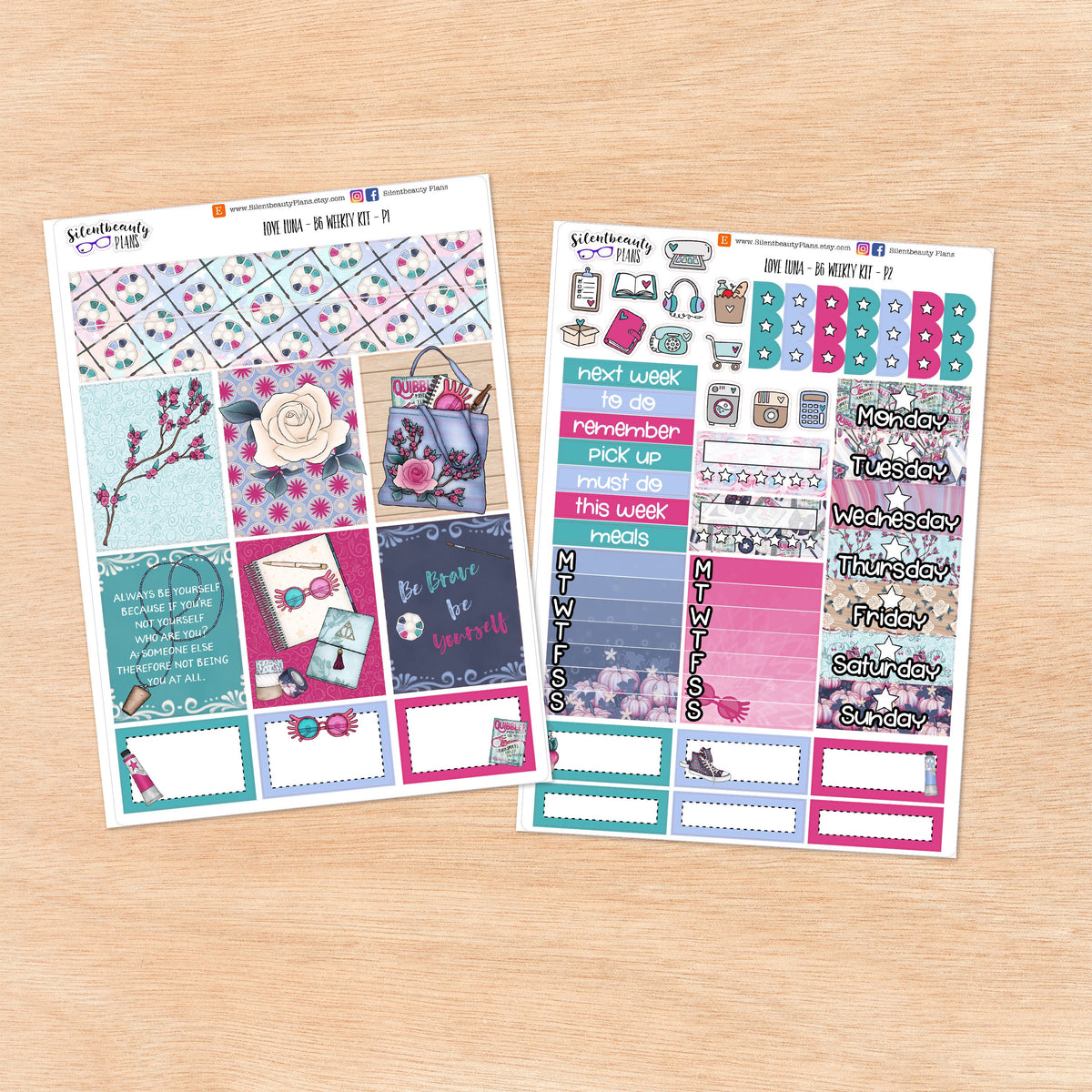 Love Luna B6 Kit - Vertical Planner Stickers | UK
