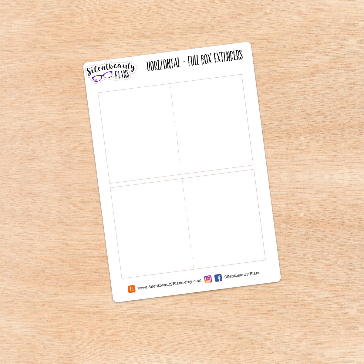 Full Box Extender Stickers - 2 Options - Horizontal or Vertical - 9 Options - Icon Stickers - Planner Stickers, UK