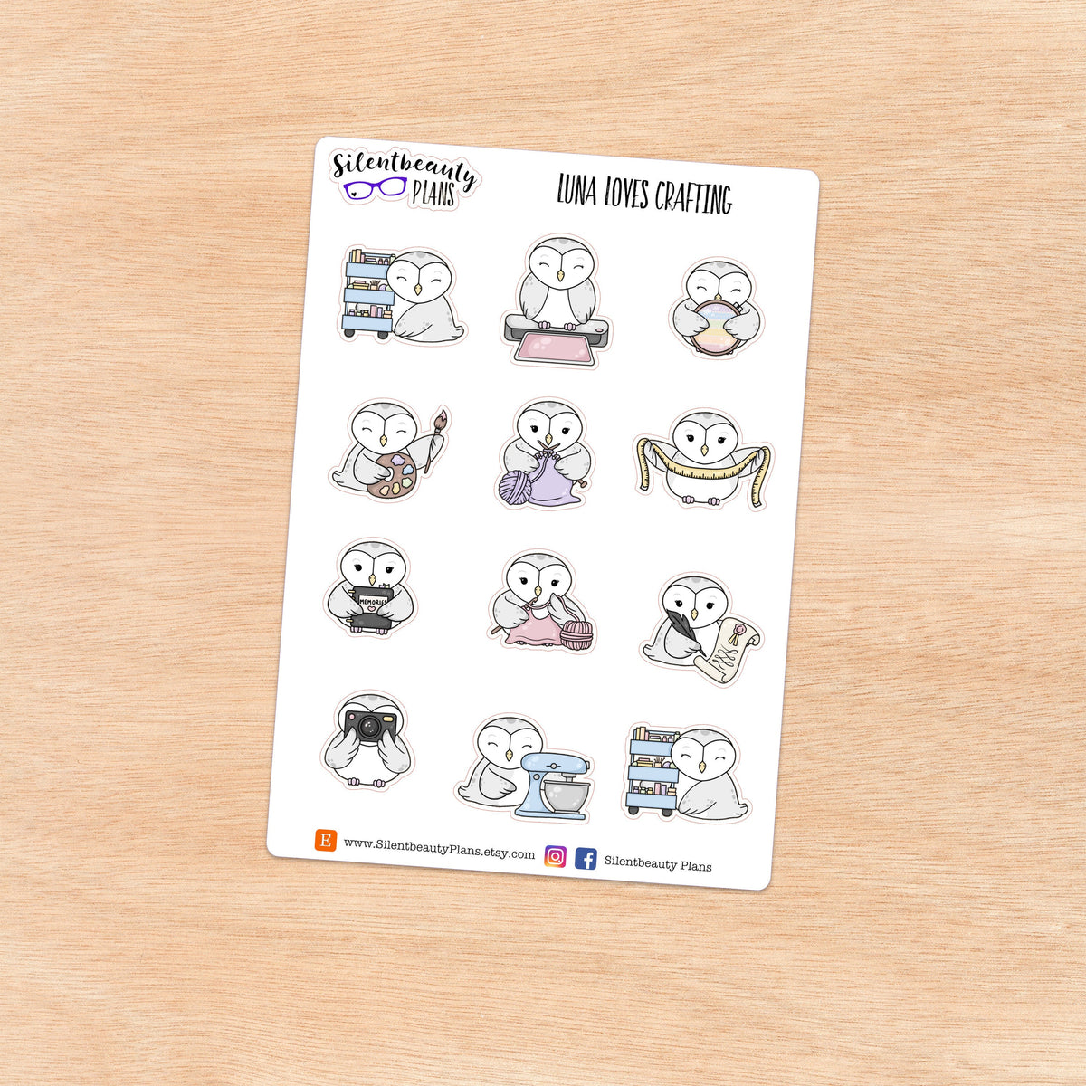 Luna loves Crafting - Cute Owl Stickers