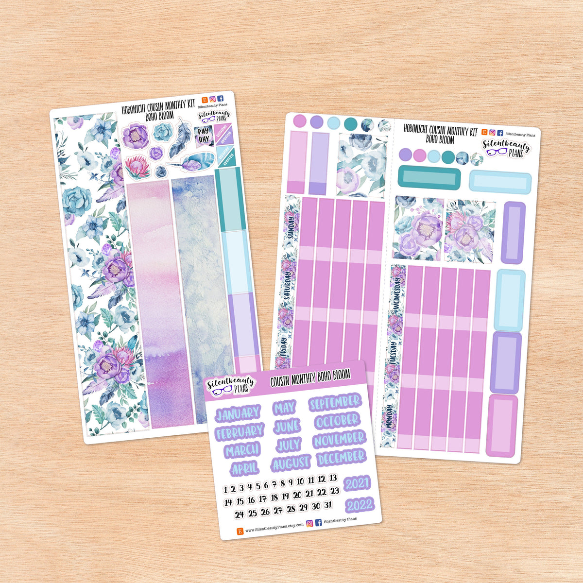 Boho Bloom | Hobonichi Cousin | Monthly