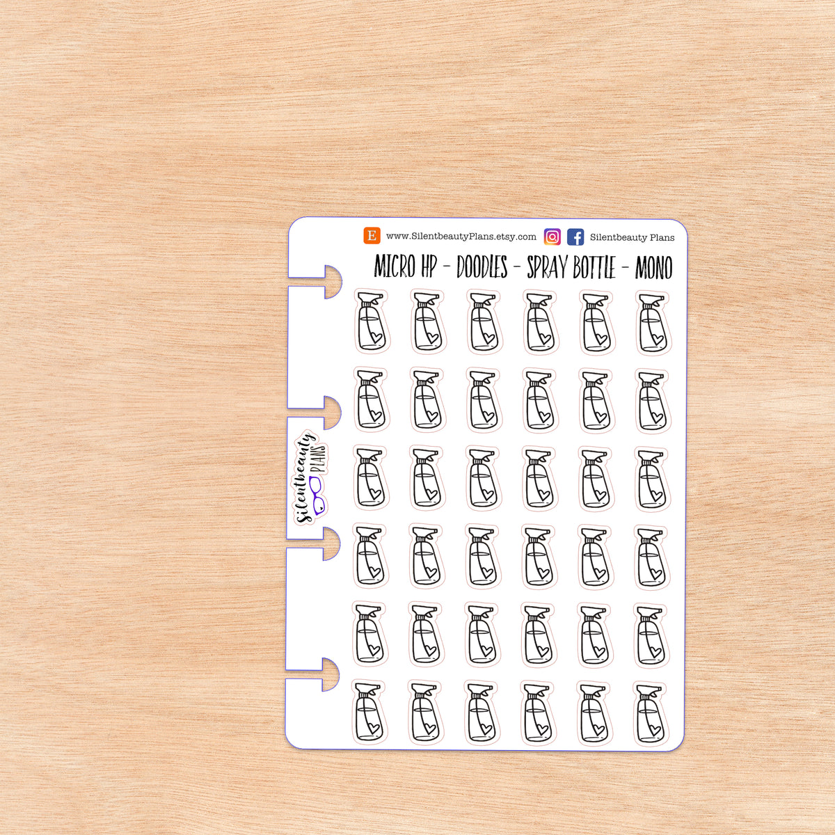 Doodle Spray Bottle Stickers | 4 Colour Options | Micro Disc