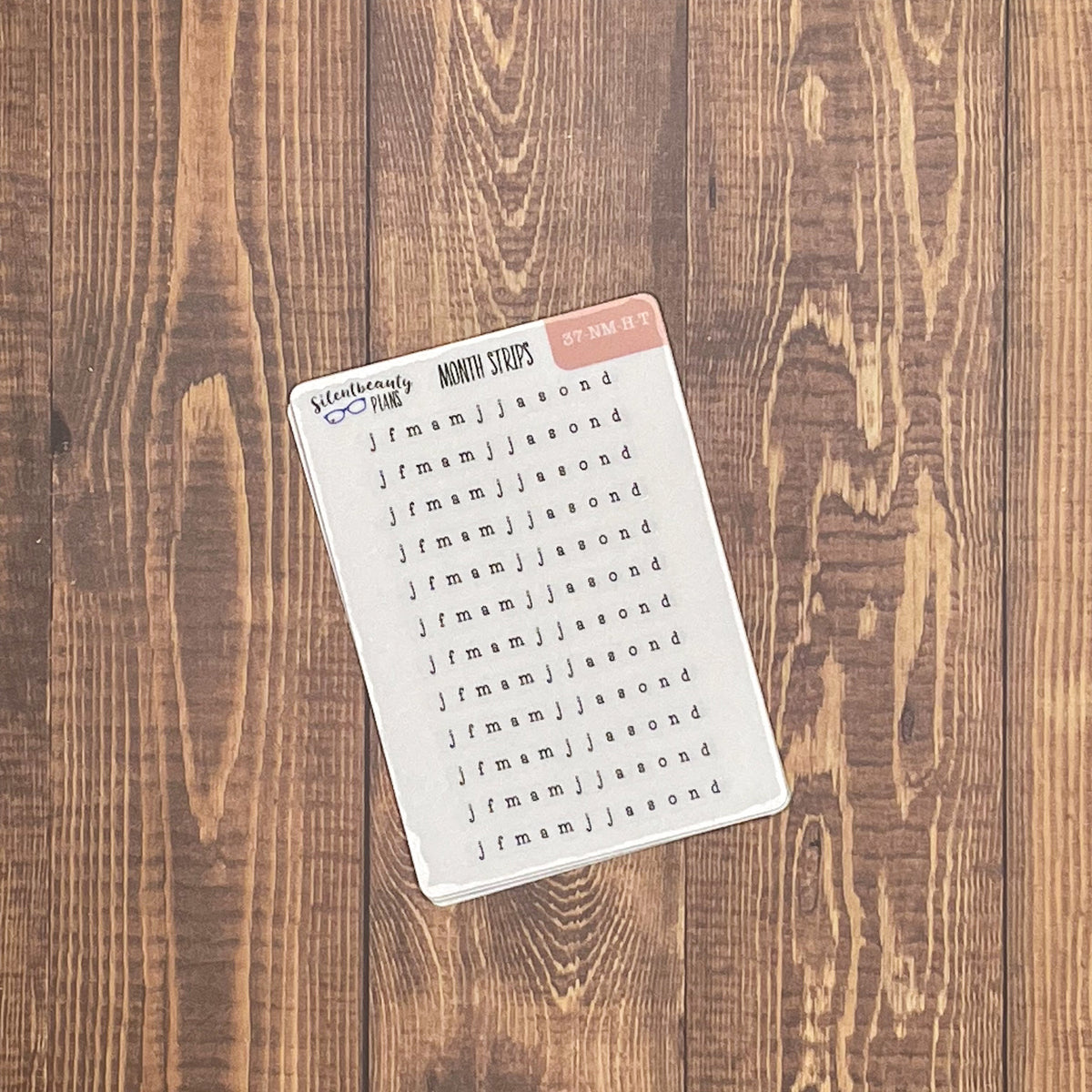 3.70mm JFMAMJJASOND Horizontal Strip Sticker Sheet