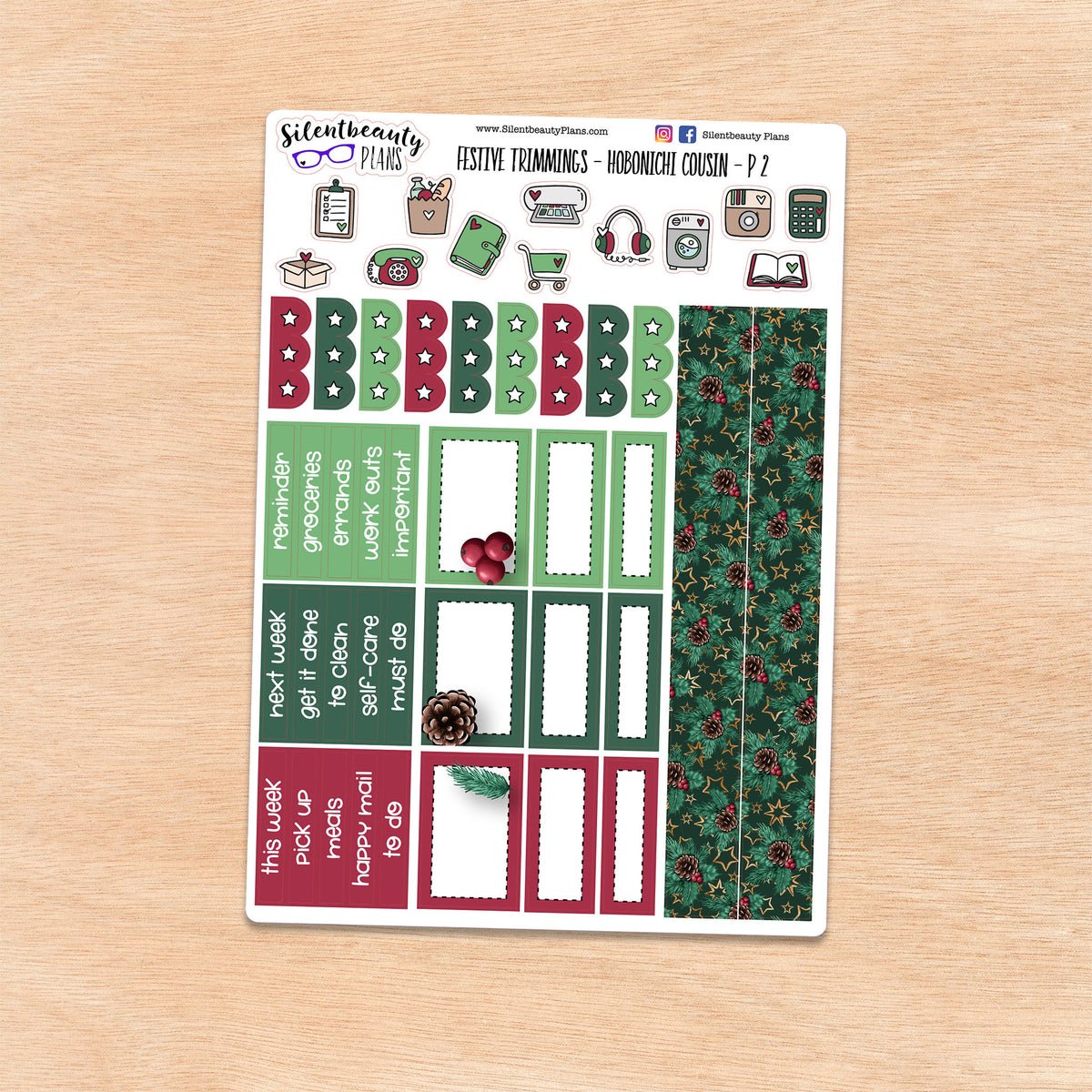 Festive Trimmings| Hobonichi Cousin
