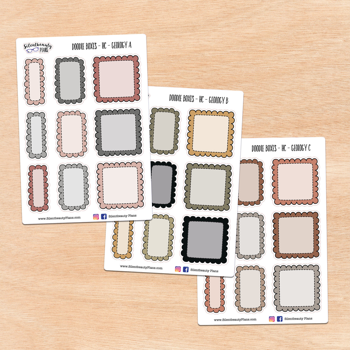 Geology Doodle Boxes | 3 Options