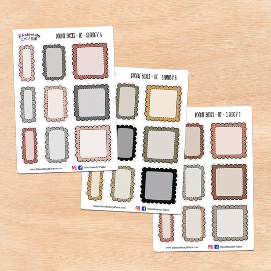 Geology Doodle Boxes | 3 Options