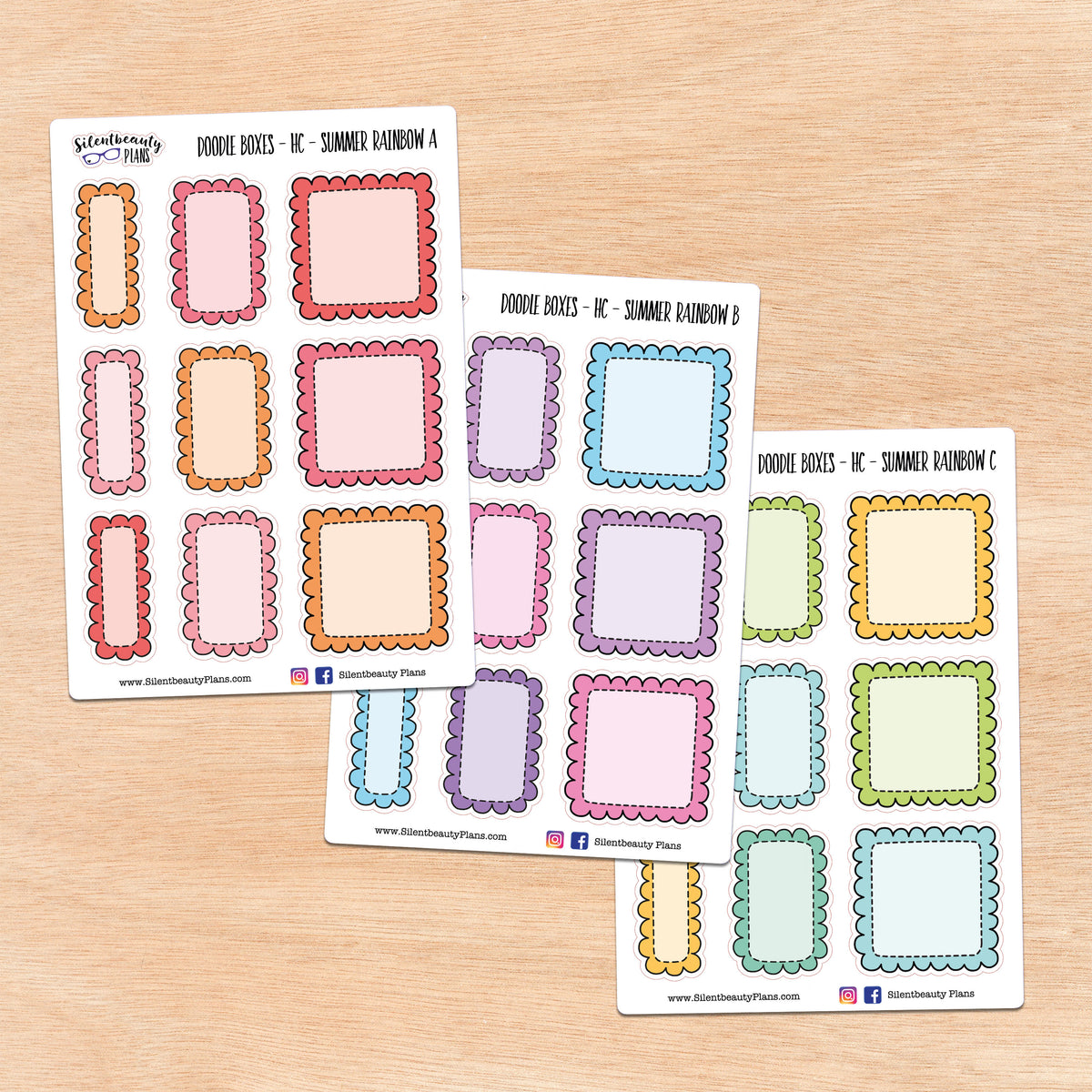 Summer Doodle Boxes | 3 Options