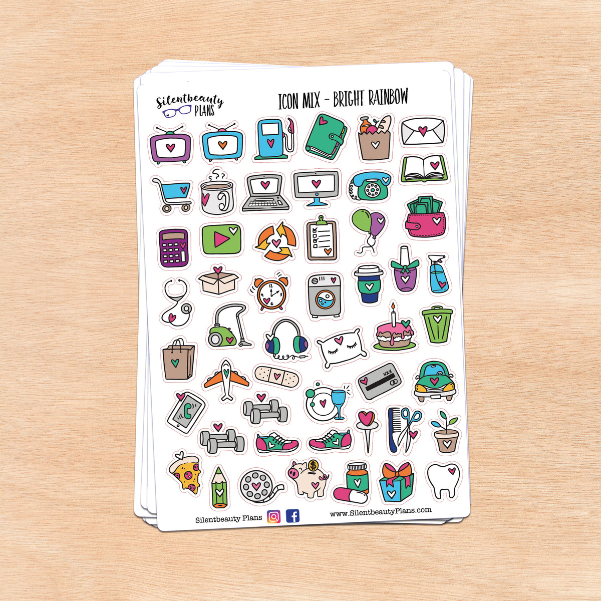 Bright Rainbow Mixed Icons