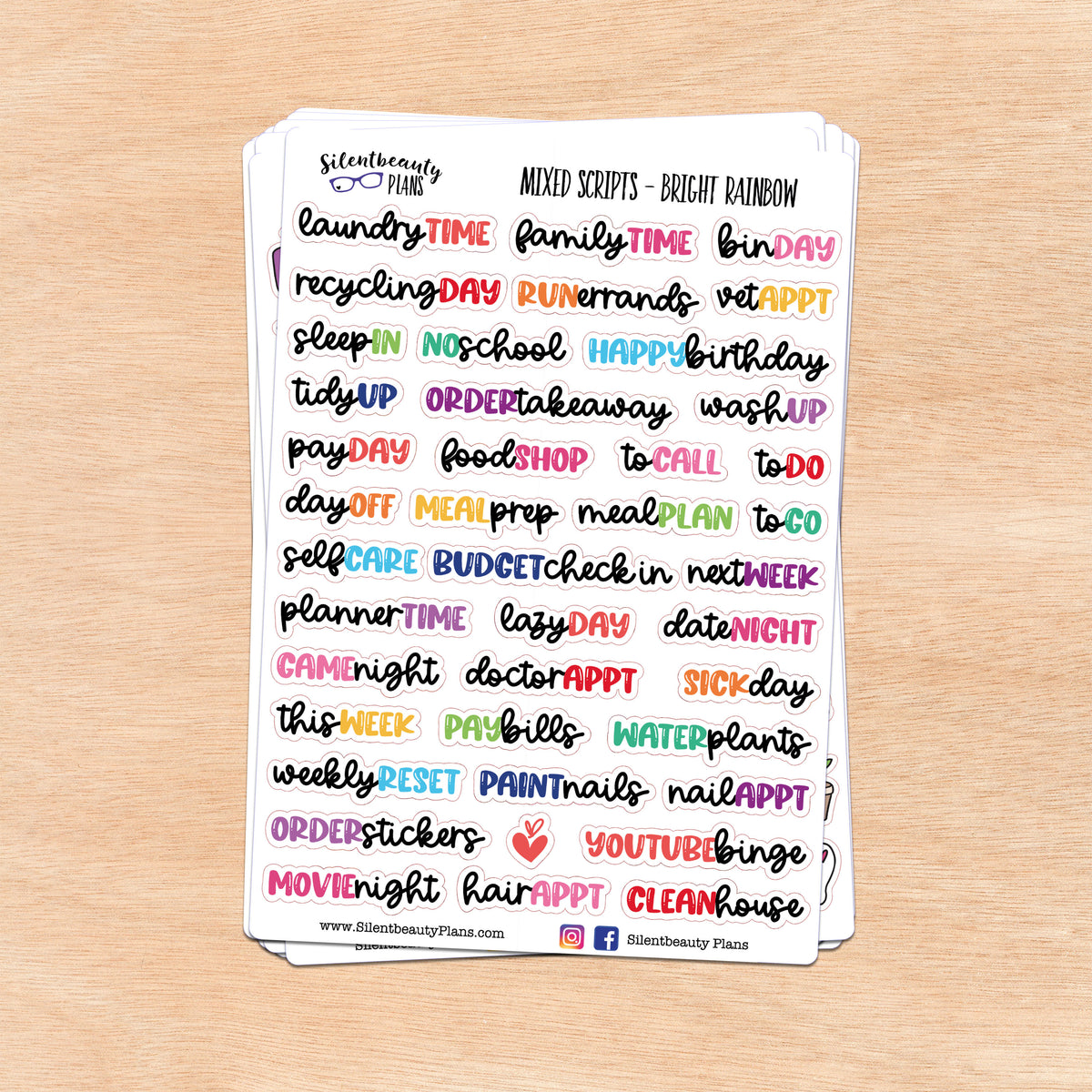Bright Rainbow Mixed Scripts