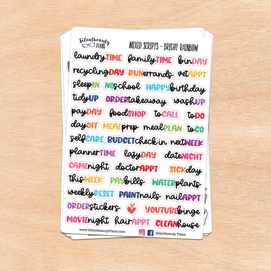 Bright Rainbow Mixed Scripts