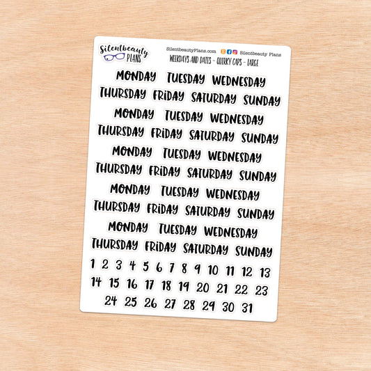 Weekdays & Dates | Quirky Caps