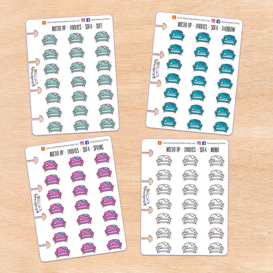 Doodle Sofa Stickers | 4 Colour Options | Micro Disc