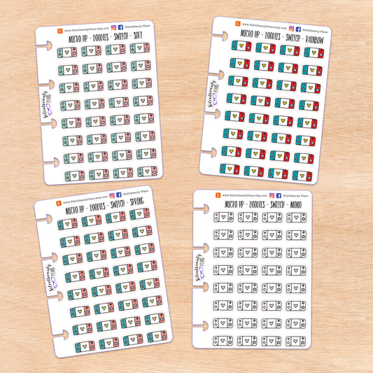 Doodle Switch Stickers | 4 Colour Options | Micro Disc