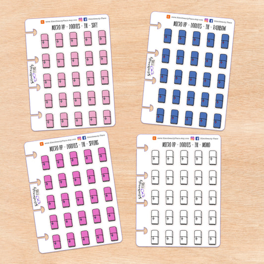 Doodle TN - Travelers Notebook Stickers | 4 Colour Options | Micro Disc