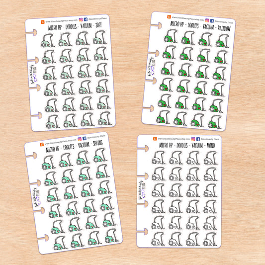 Doodle Vacuum Stickers | 4 Colour Options | Micro Disc