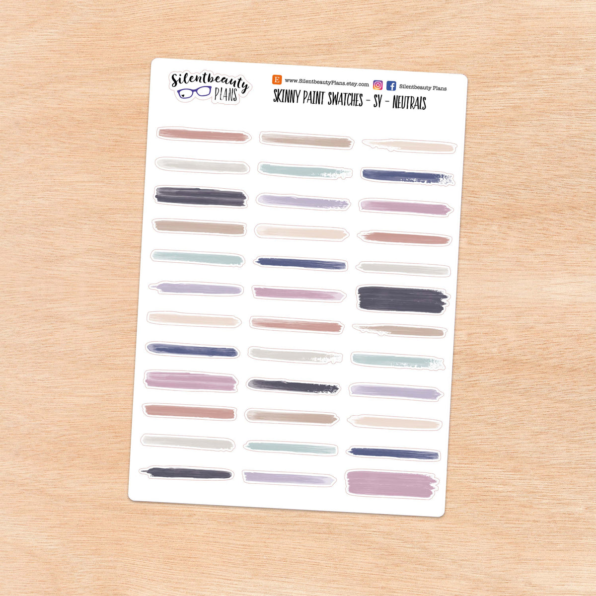 Skinny Paint Swatches | 7 Colour Options