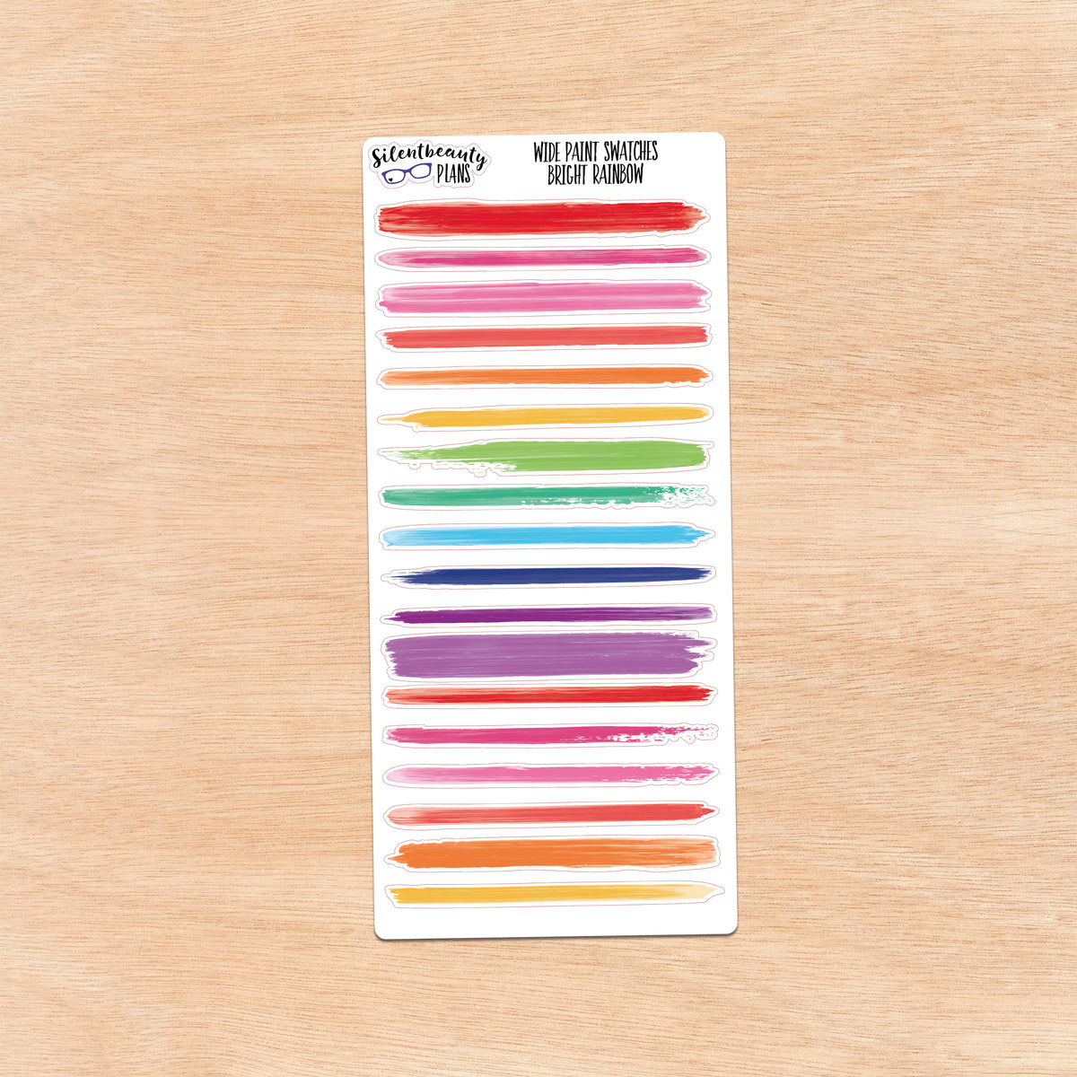 Bright Rainbow Palette Paint Swatch Journaling Stickers | 3 Sheet Options