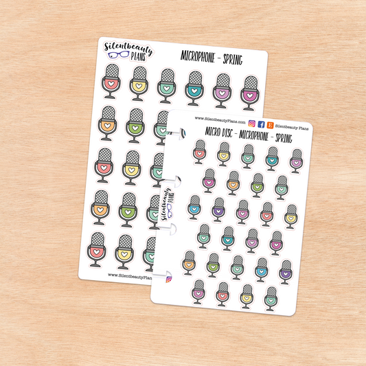 Microphone or Podcast Icon Stickers | 2 Sizes | 4 Colour Options