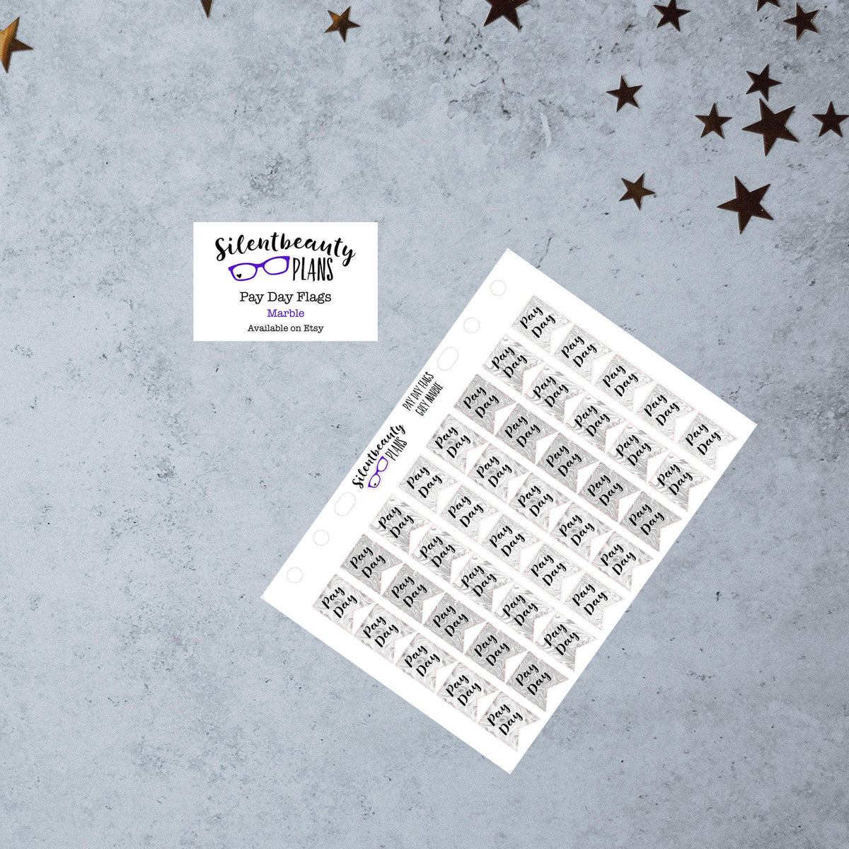 Marble Pay Day Flags - Planner Stickers, Erin Condren, Happy Planner, Filofax, Kikki-k, TN, Stickers, UK