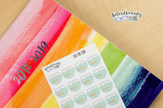 Feed the Fish Icon Stickers - Planner Stickers, UK