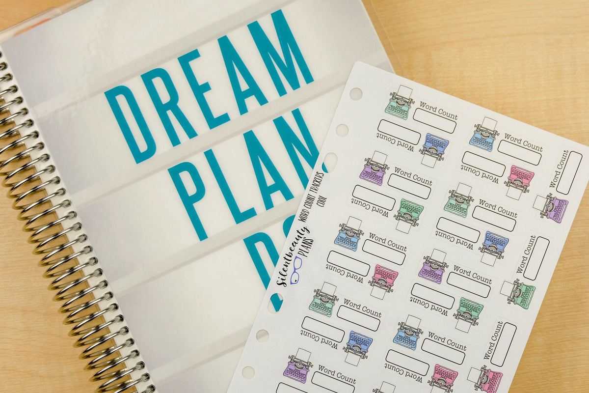 Word Count Tracker Stickers, Typewriter, Word Count Stickers, Planner Stickers, Filofax, Kikki-K, Erin Condren, Happy Planner, UK