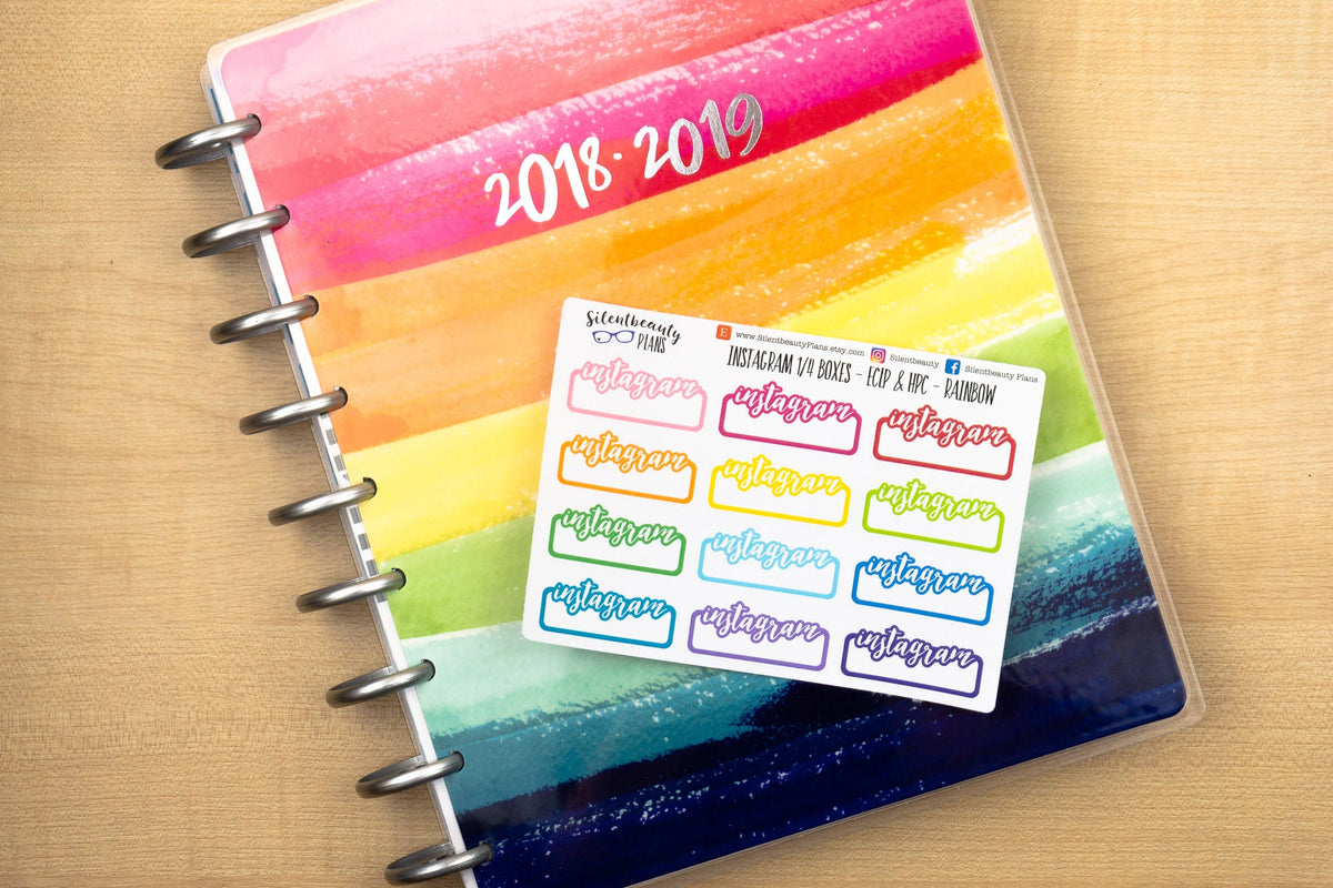 Script Text Quarter Box Planner Stickers - Focus Important Must Do Remember Etsy Facebook Instagram PR Post - Stickers UK
