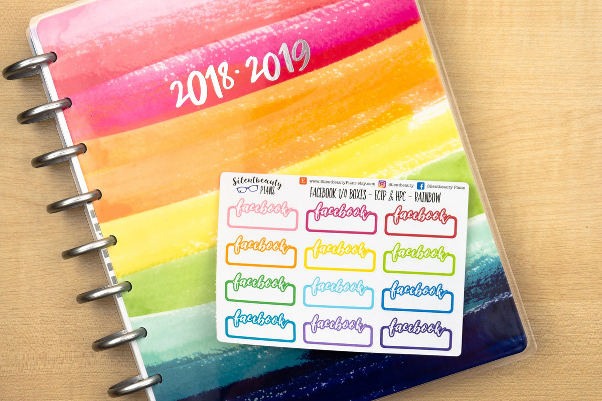 Script Text Quarter Box Planner Stickers - Focus Important Must Do Remember Etsy Facebook Instagram PR Post - Stickers UK