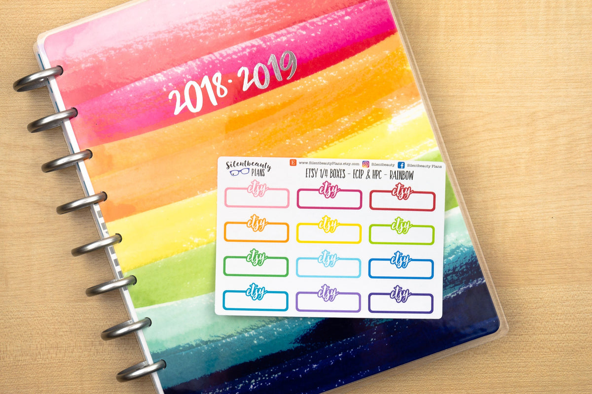 Script Text Quarter Box Planner Stickers - Focus Important Must Do Remember Etsy Facebook Instagram PR Post - Stickers UK