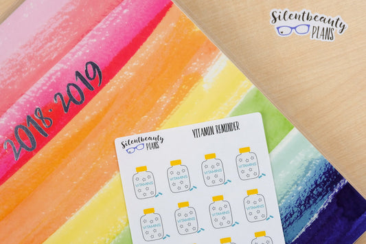 Vitamin Tracking Icon Stickers UK - Planner Stickers