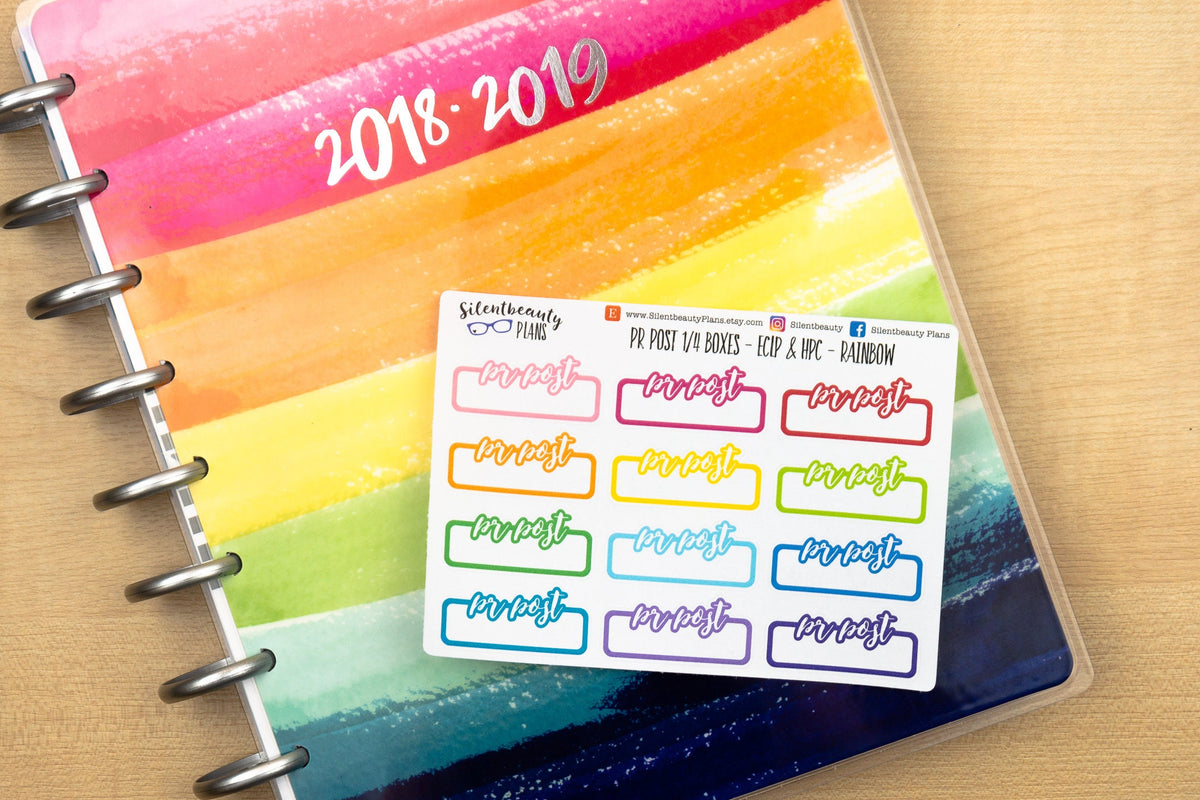 Script Text Quarter Box Planner Stickers - Focus Important Must Do Remember Etsy Facebook Instagram PR Post - Stickers UK