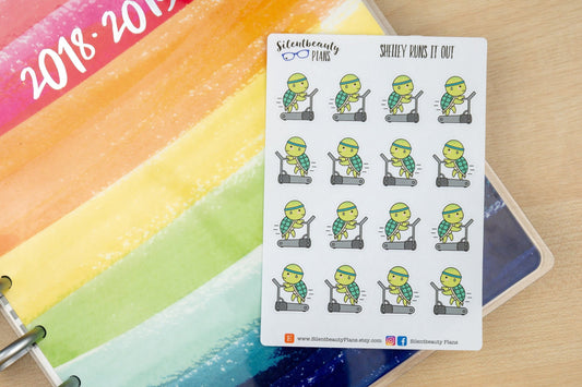 Shelley the Sea Turtle Runs - Cute Turtle Stickers