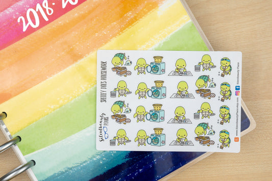 Shelley the Sea Turtle does Housework  - Cute Turtle Stickers