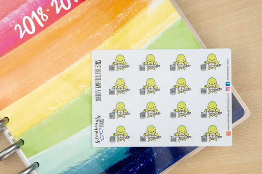 Shelley the Sea Turtle Empties the Bins  - Cute Turtle Stickers
